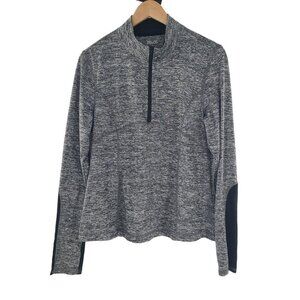 Zelos‎ Flex Gray Long sleeve Pullover 1/4 Zip Performance Athletic Stretch SZ LG